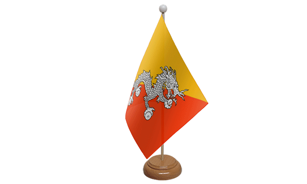 Bhutan Small Flag with Wooden Stand